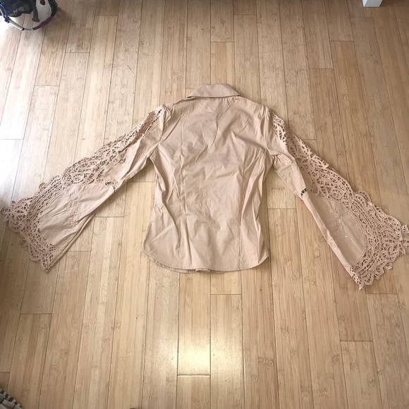 Catherine Malandrino Tan Button down Shirt Size S - Picture 4 of 4